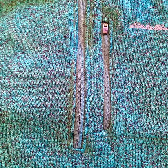 Eddie Bauer Men's Fleece Convector 1/2-Zip Pullover Knitted Sweater Green Small - Picture 4 of 11